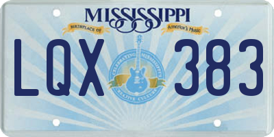 MS license plate LQX383