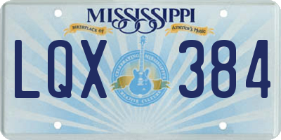 MS license plate LQX384