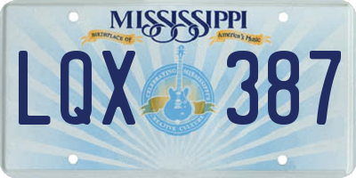 MS license plate LQX387