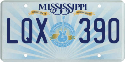 MS license plate LQX390