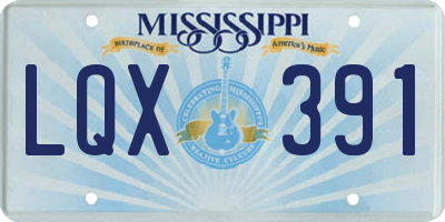 MS license plate LQX391
