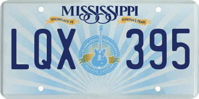 MS license plate LQX395
