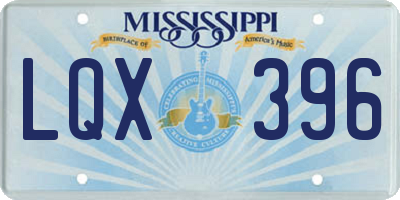 MS license plate LQX396