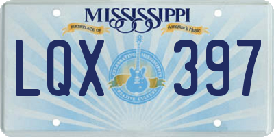 MS license plate LQX397