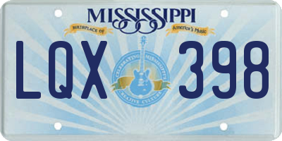 MS license plate LQX398