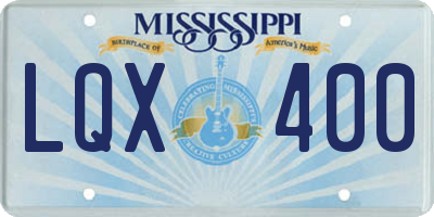 MS license plate LQX400