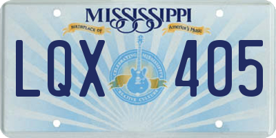 MS license plate LQX405