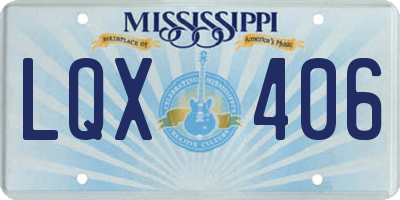MS license plate LQX406