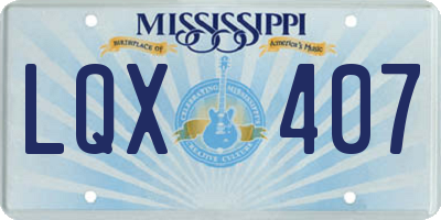 MS license plate LQX407