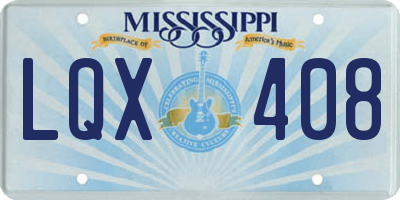 MS license plate LQX408
