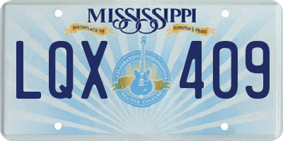 MS license plate LQX409
