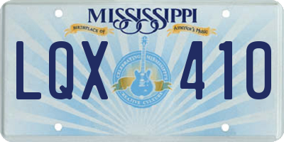 MS license plate LQX410