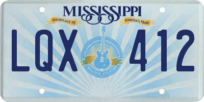 MS license plate LQX412