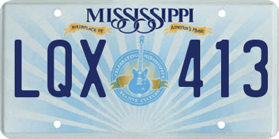 MS license plate LQX413