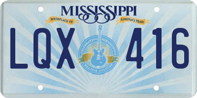 MS license plate LQX416