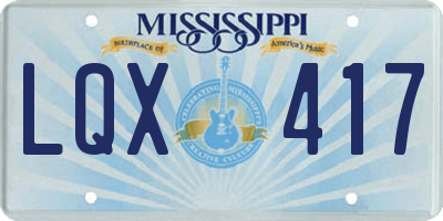 MS license plate LQX417