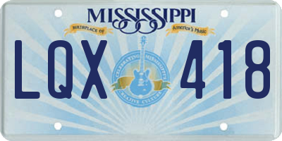 MS license plate LQX418