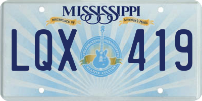 MS license plate LQX419