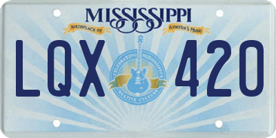 MS license plate LQX420