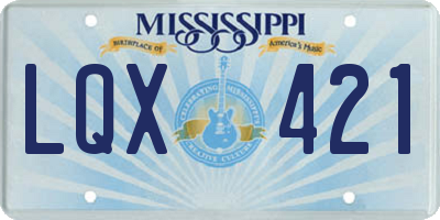 MS license plate LQX421