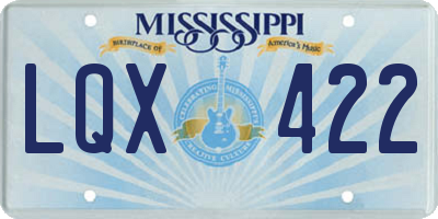 MS license plate LQX422