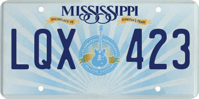 MS license plate LQX423