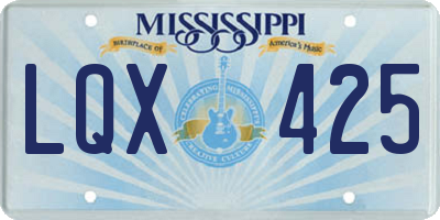 MS license plate LQX425