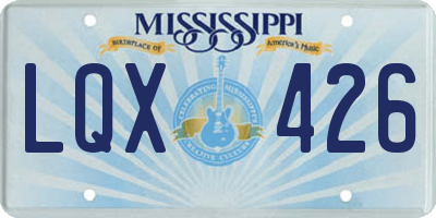 MS license plate LQX426
