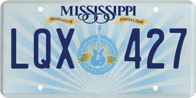 MS license plate LQX427