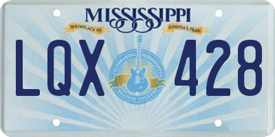 MS license plate LQX428