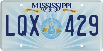 MS license plate LQX429