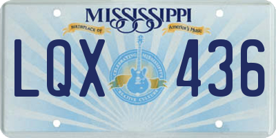 MS license plate LQX436