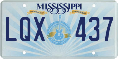 MS license plate LQX437