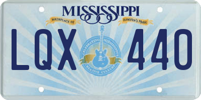 MS license plate LQX440