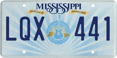 MS license plate LQX441