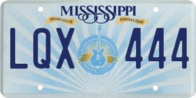 MS license plate LQX444