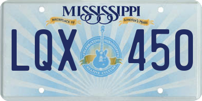 MS license plate LQX450