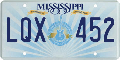 MS license plate LQX452