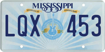 MS license plate LQX453