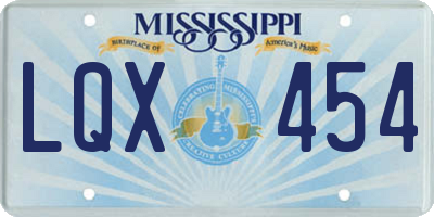 MS license plate LQX454