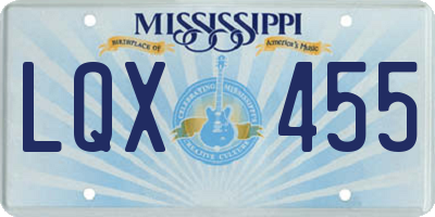 MS license plate LQX455