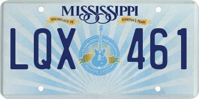 MS license plate LQX461