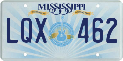 MS license plate LQX462