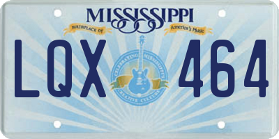 MS license plate LQX464