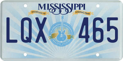 MS license plate LQX465