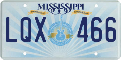MS license plate LQX466