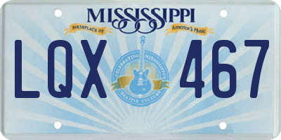 MS license plate LQX467