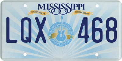 MS license plate LQX468