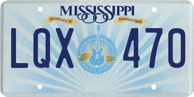 MS license plate LQX470