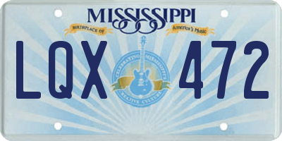 MS license plate LQX472